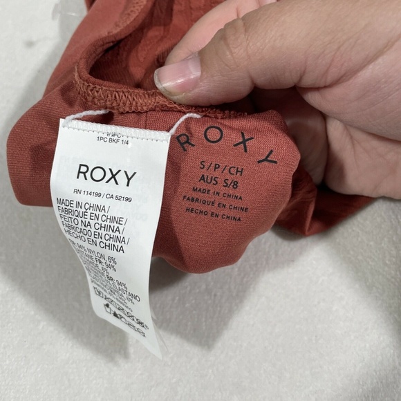 NEW Roxy [ Small ]‎ Wild Babe Animal Print One-Piece Swimsuit Marsala - Picture 12 of 12